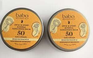 Babo Botanicals Swim & Sport Mineral Sunscreen Balm SPF 50 SET OF 2 BRAND NEW